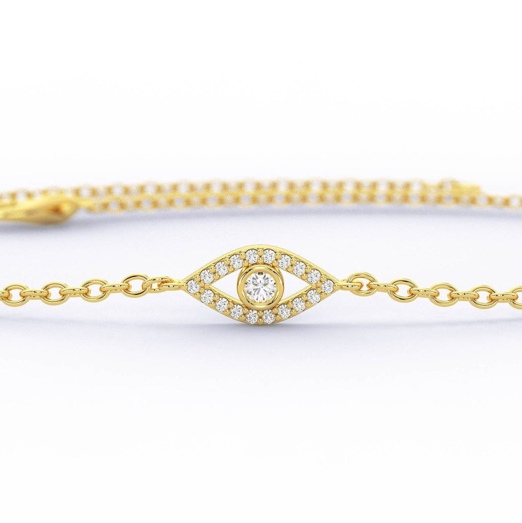 Evil Eye Bracelet / 14k Open Evil Eye Protection Bracelet / Protection Jewelry / Graduation Gift / Birthday Gift