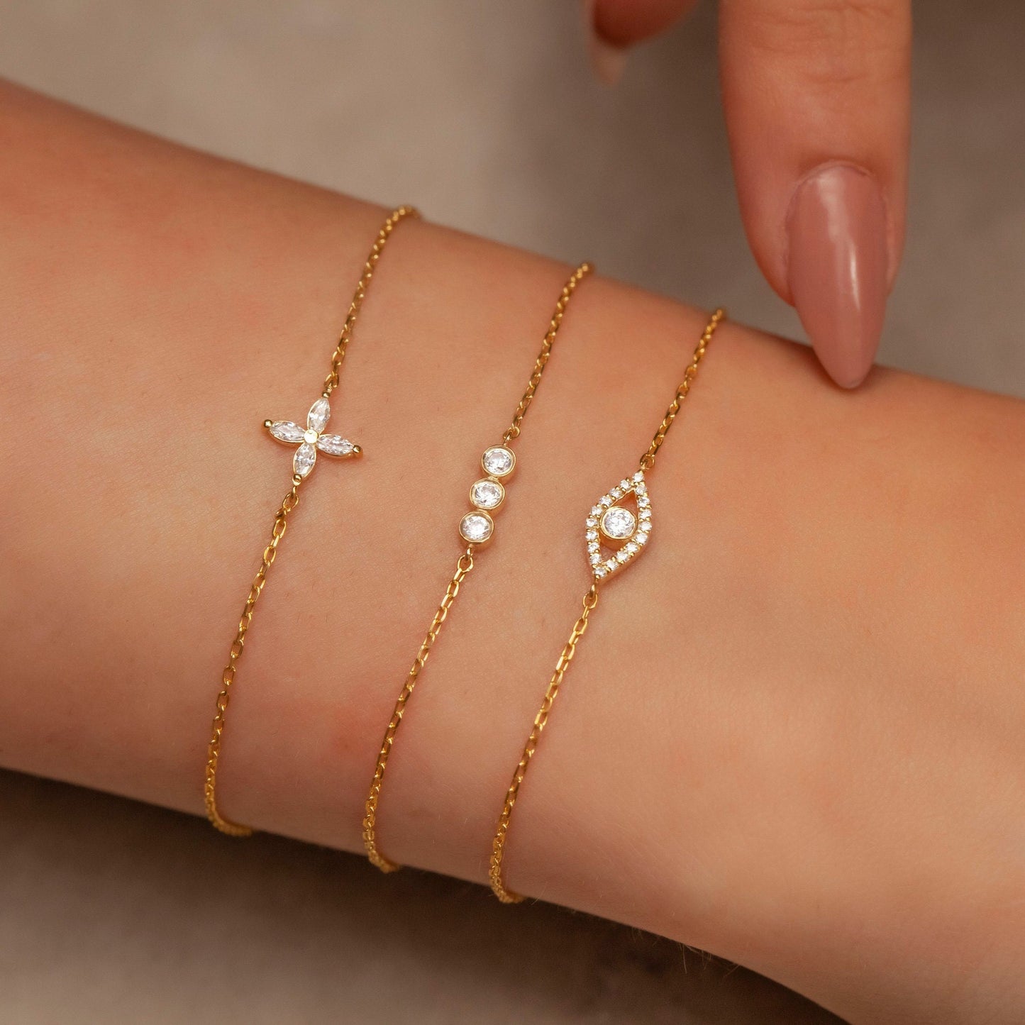 Evil Eye Bracelet / 14k Open Evil Eye Protection Bracelet / Protection Jewelry / Graduation Gift / Birthday Gift