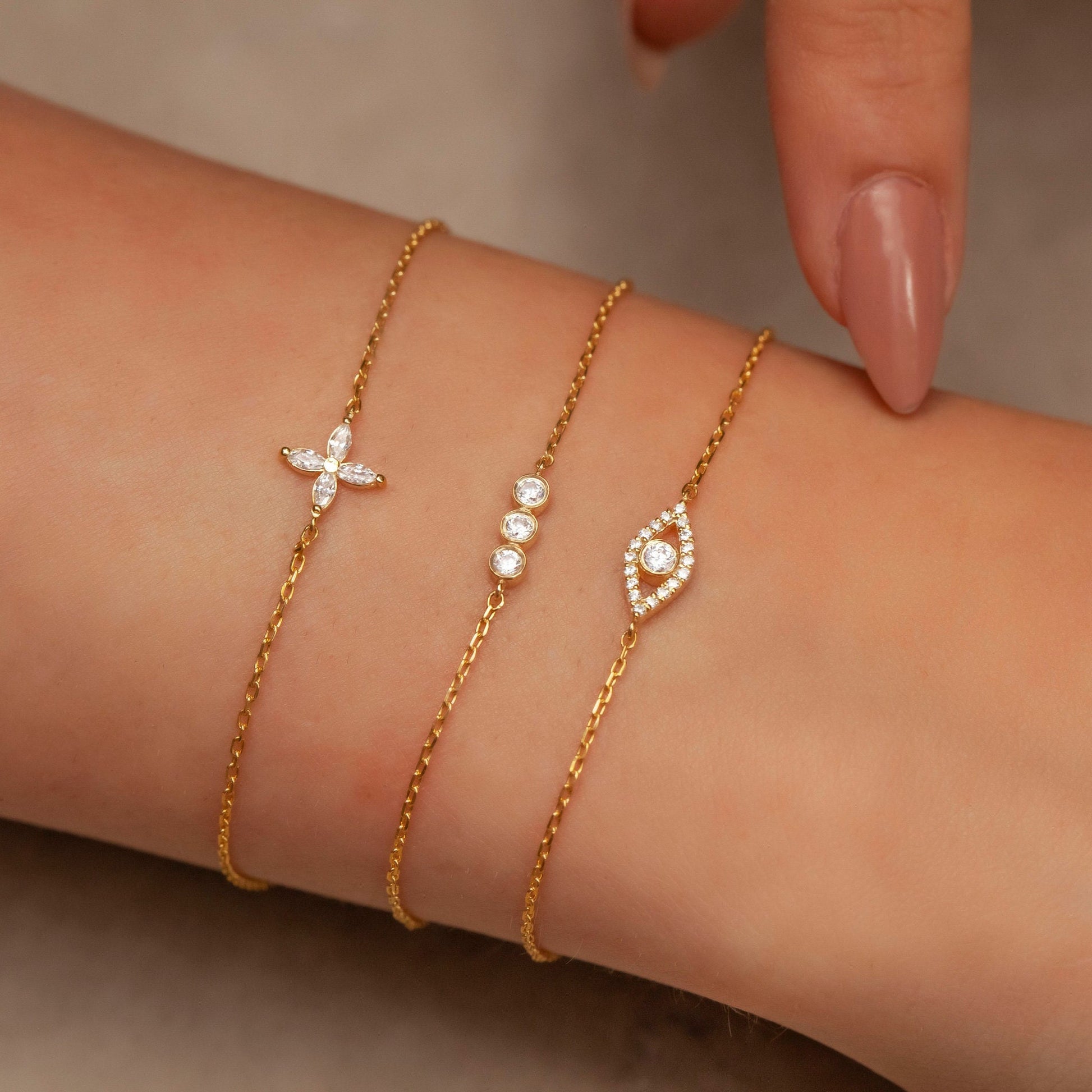 Evil Eye Bracelet / 14k Open Evil Eye Protection Bracelet / Protection Jewelry / Graduation Gift / Birthday Gift
