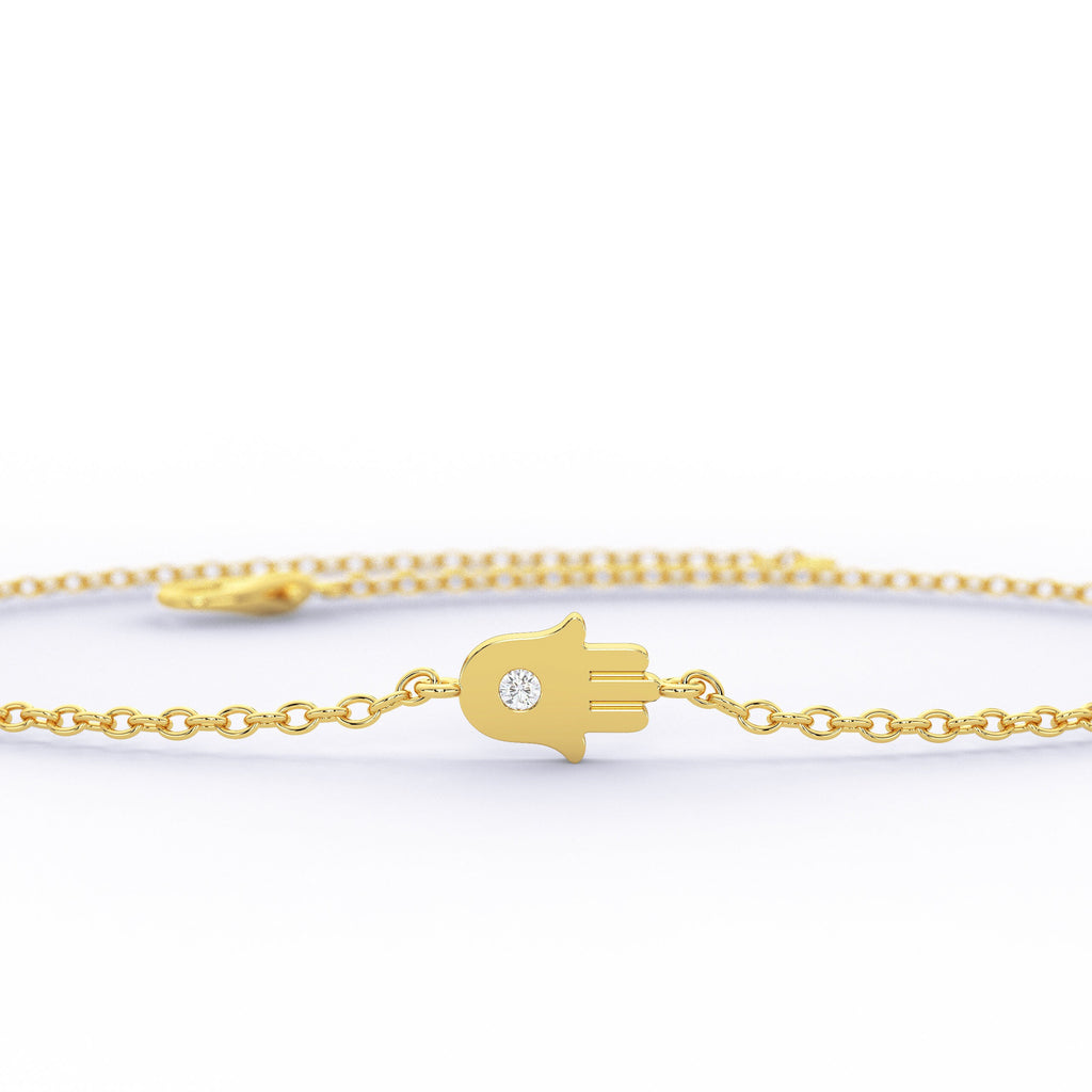 Single Diamond Hamsa Bracelet