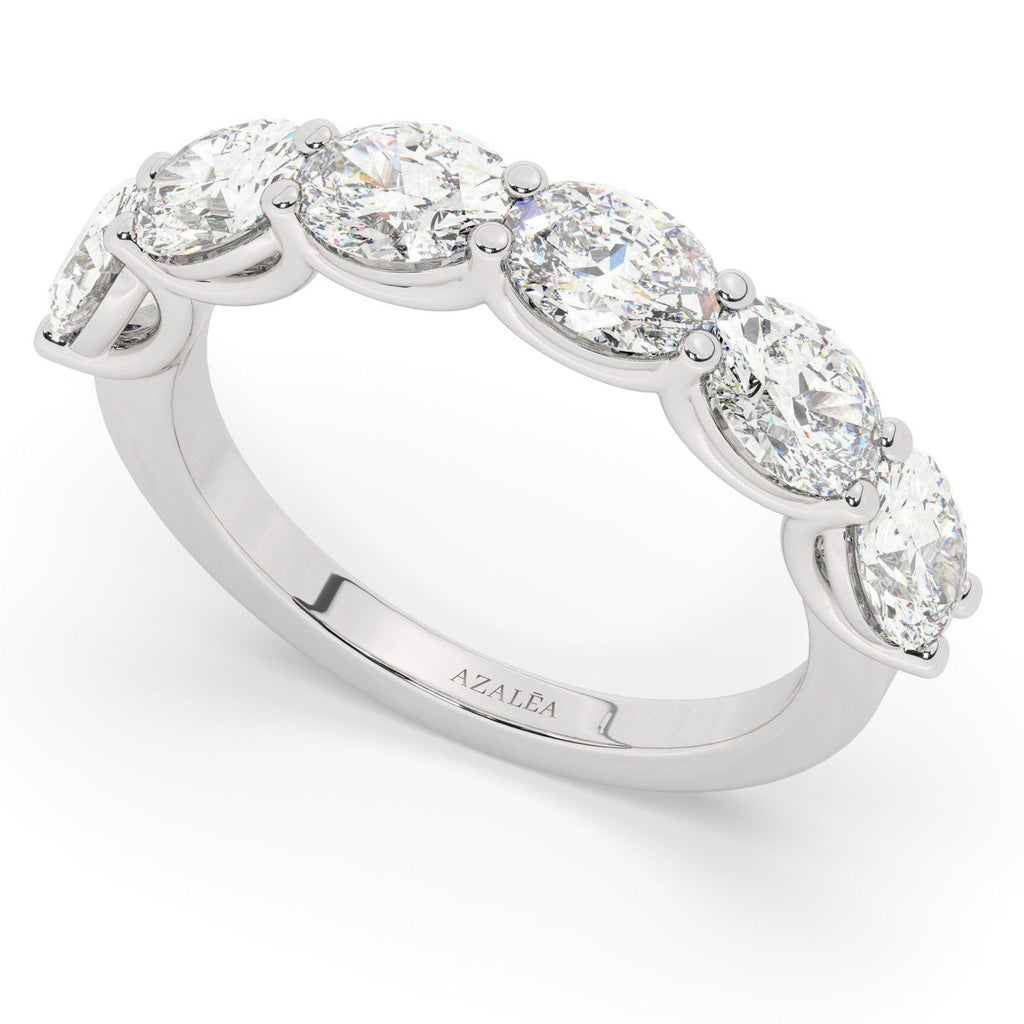 East West 1.50 ct Oval Diamond Wedding Band