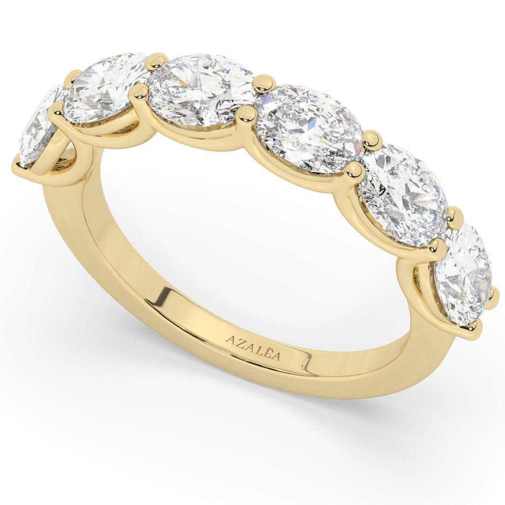 East West 1.50 ct Oval Diamond Wedding Band
