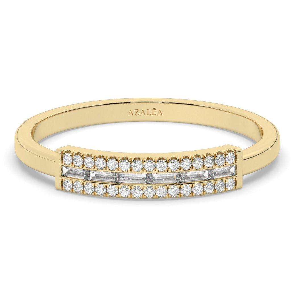 Baguette Diamond Stacking Ring / 14k Gold Baguette Diamond Wedding Band / Diamond Stacking Ring / Anniversary Gift / Diamond Gift Ideas