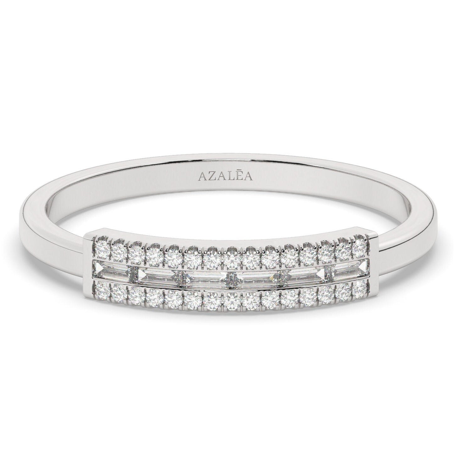 Baguette Diamond Stacking Ring / 14k Gold Baguette Diamond Wedding Band / Diamond Stacking Ring / Anniversary Gift / Diamond Gift Ideas