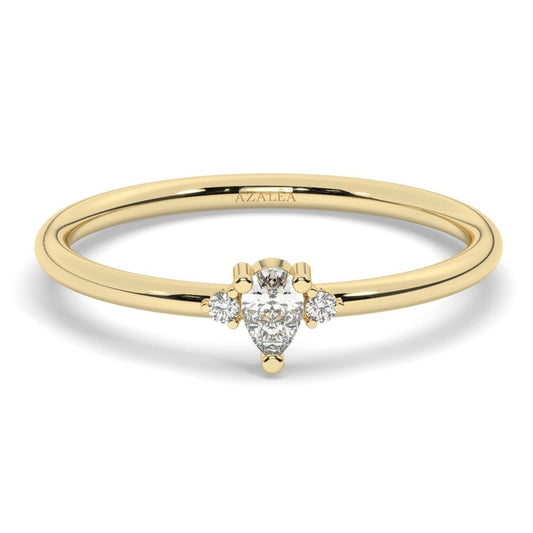 Pear Diamond Stacking Ring