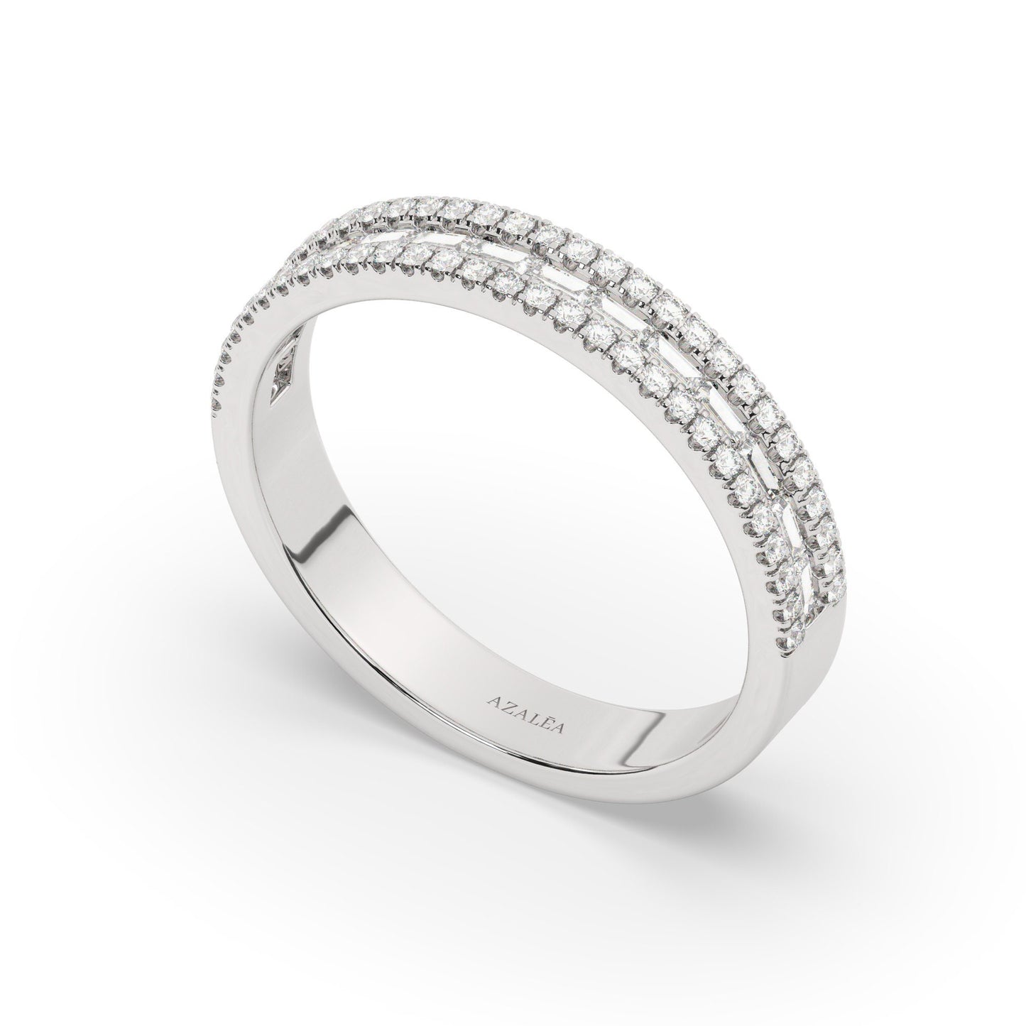 Baguette Diamond Wedding Band / 14k Gold Baguette Diamond Wedding Ring / Baguette Diamond Ring / Stack Ring / Bridal Gift / Anniversary Gift