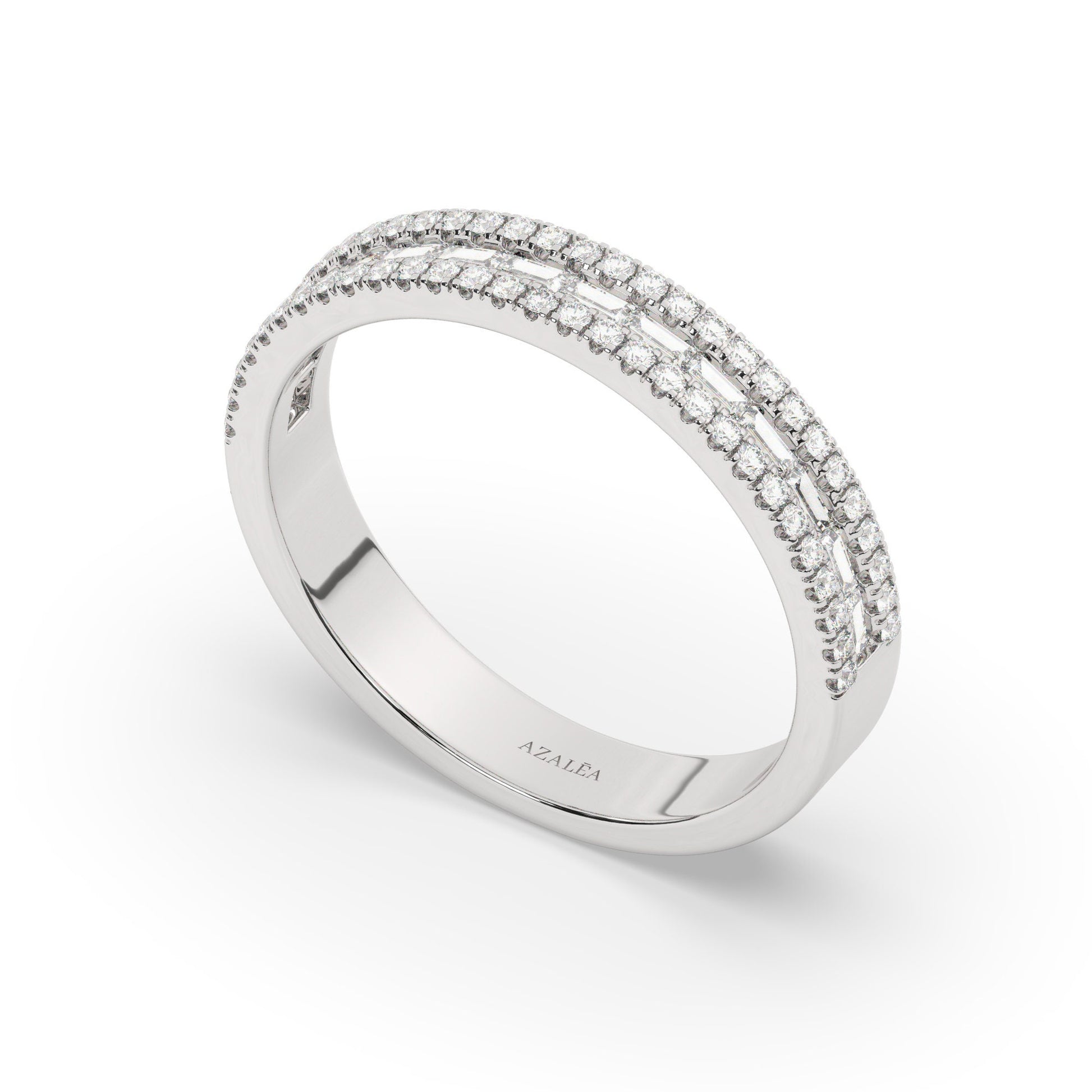 Baguette Diamond Wedding Band / 14k Gold Baguette Diamond Wedding Ring / Baguette Diamond Ring / Stack Ring / Bridal Gift / Anniversary Gift