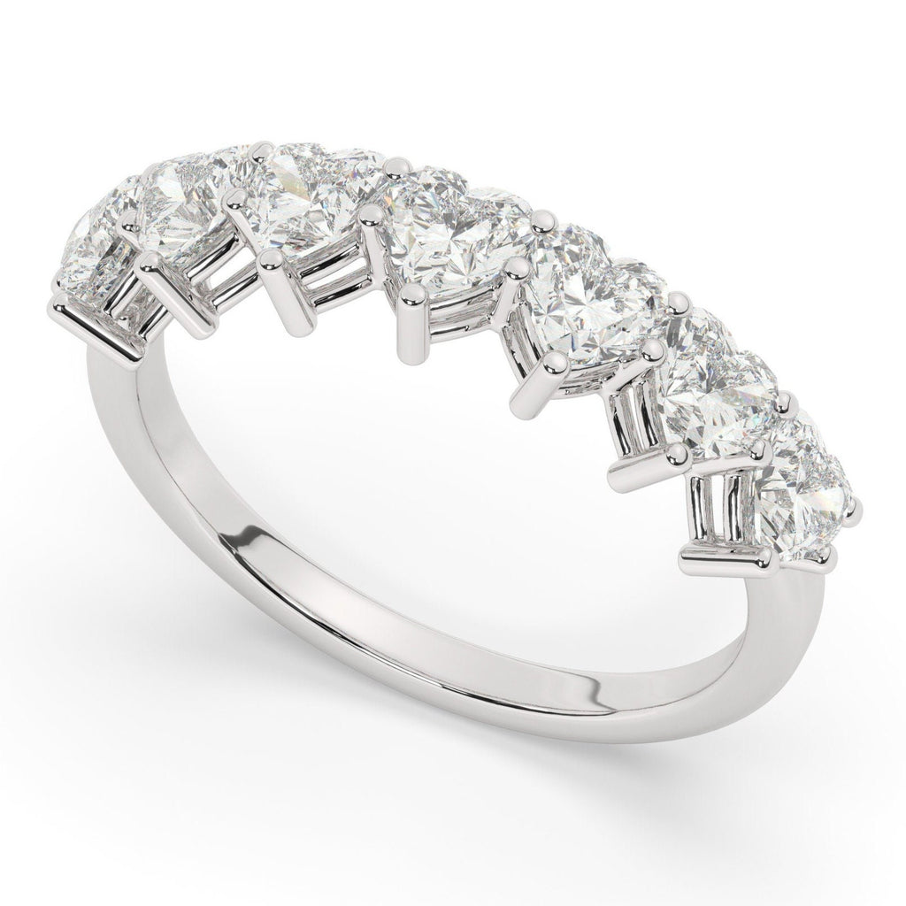 Heart Shape Diamond Wedding Band / 1.5 ct