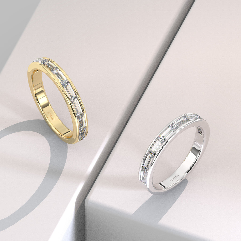 1 CT Baguette Diamond Channel Wedding Band