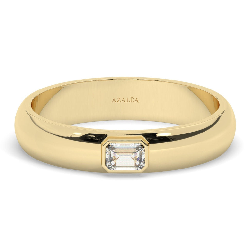 Diamond Stacking Ring / 14k Gold Emerald Cut Diamond Wedding Ring / Anniversary Ring / Stacking Ring / Bridal Gift / Birthday Gift