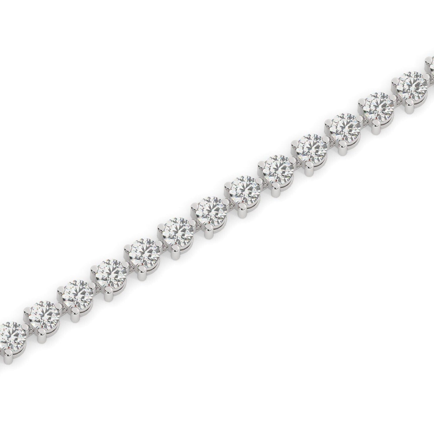 Three Prong Diamond Tennis Bracelet / 1.3 - 4.3 ct Diamond Tennis Bracelet