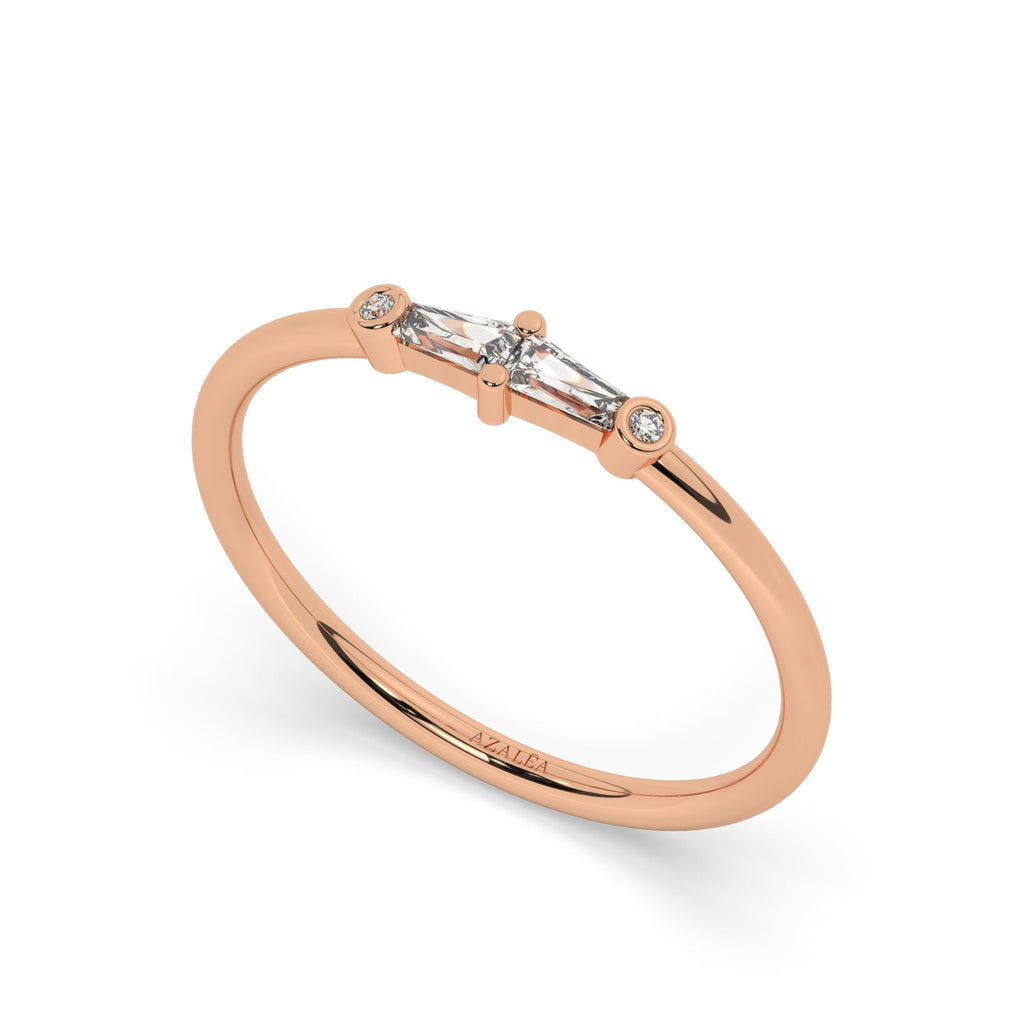 14k Solid Gold Tapered Baguette Diamond Wedding Band / Anniversary Gift / Diamond Gift Ideas / Half Eternity / Unique Diamond Stacking Ring