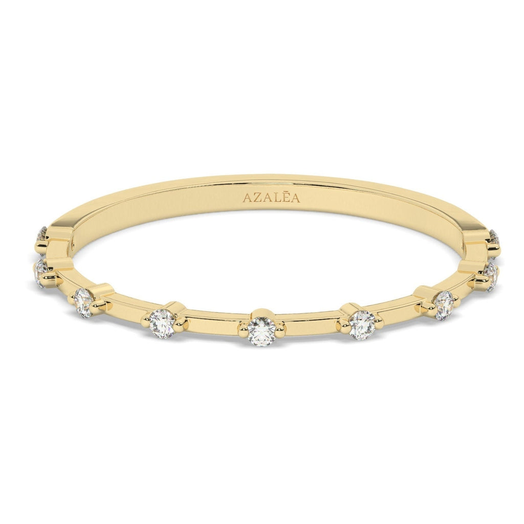 Diamond Stacking Ring / 14k Gold Round Diamond Wedding Band / Diamond Stacking Ring / Diamond Anniversary Gift / Diamond Birthday Gift