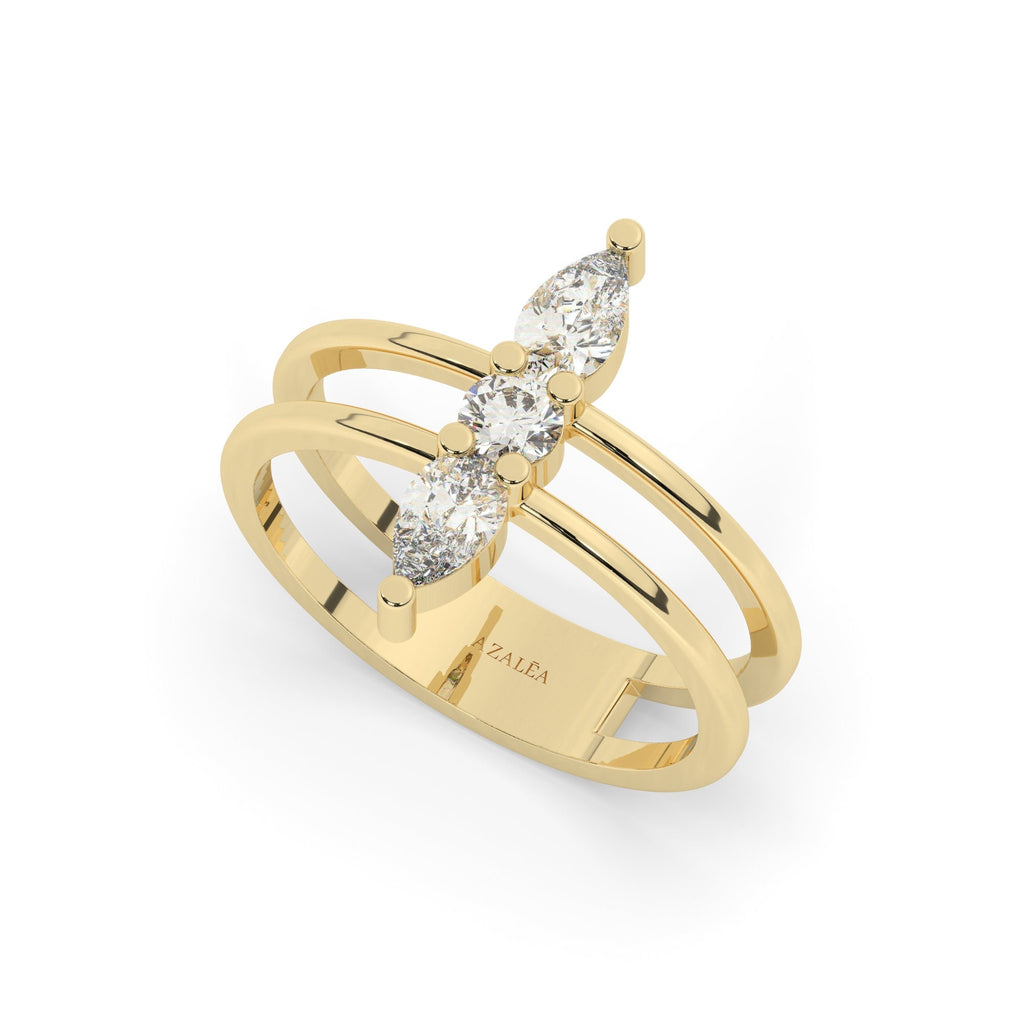 Pear Diamond Double Stacking Ring