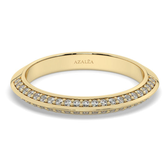 Round Diamond Wedding Band / 14k Gold Prong Set Diamond Half Eternity Wedding Ring / Engagement Ring / Diamond Stacking Ring / Wedding Ring