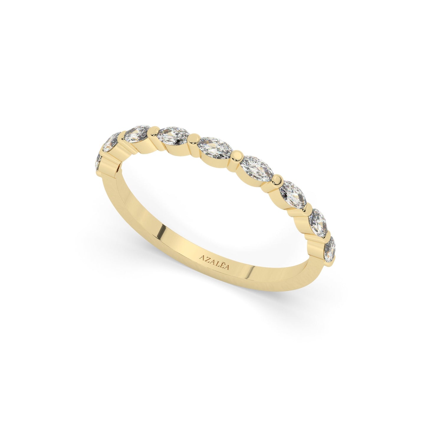 Marquise Diamond Wedding Band / 14k Gold Marquise Diamond Wedding Ring / Stacking Ring / Anniversary Gift / Birthday Gift / Graduation Gift