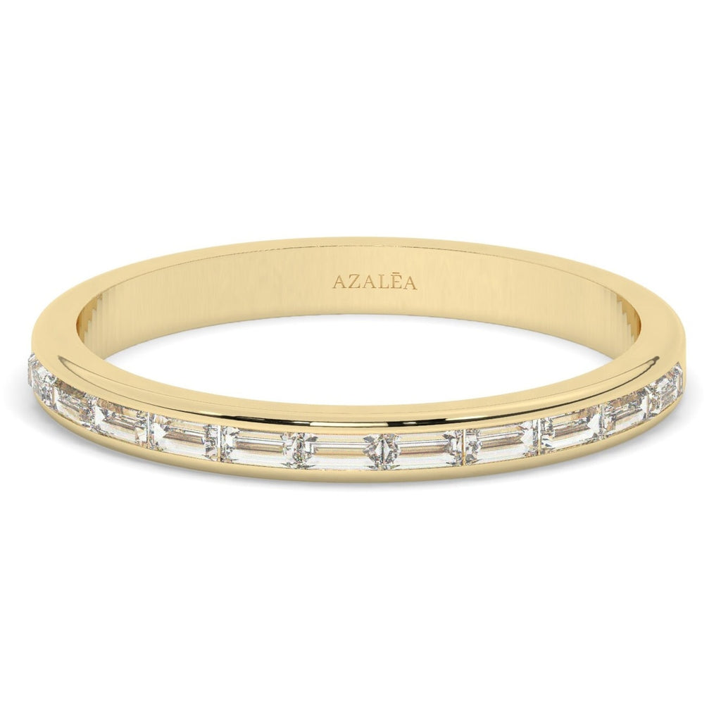 Channel Set Baguette Diamond Wedding Band / 14k Gold Baguette Diamond Wedding Ring / Baguette Diamond Ring / Stack Ring / Bridal Gift