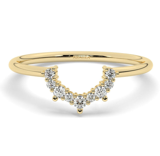 Curved Diamond Wedding Band