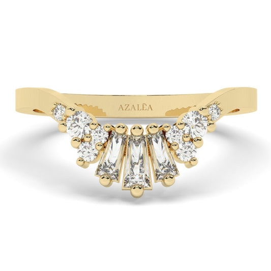 Baguette Diamond Curved Ring