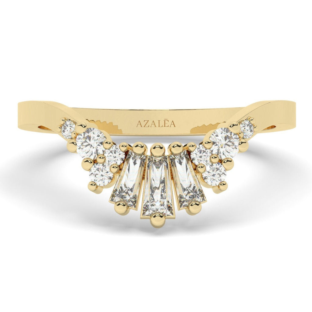Baguette Diamond Curved Ring