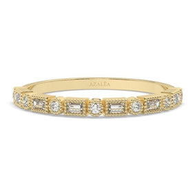 Baguette Diamond Stacking Ring / 14k Gold Baguette Diamond Wedding Ring / Diamond Wedding Band / Anniversary Gift / Diamond Gift Ideas