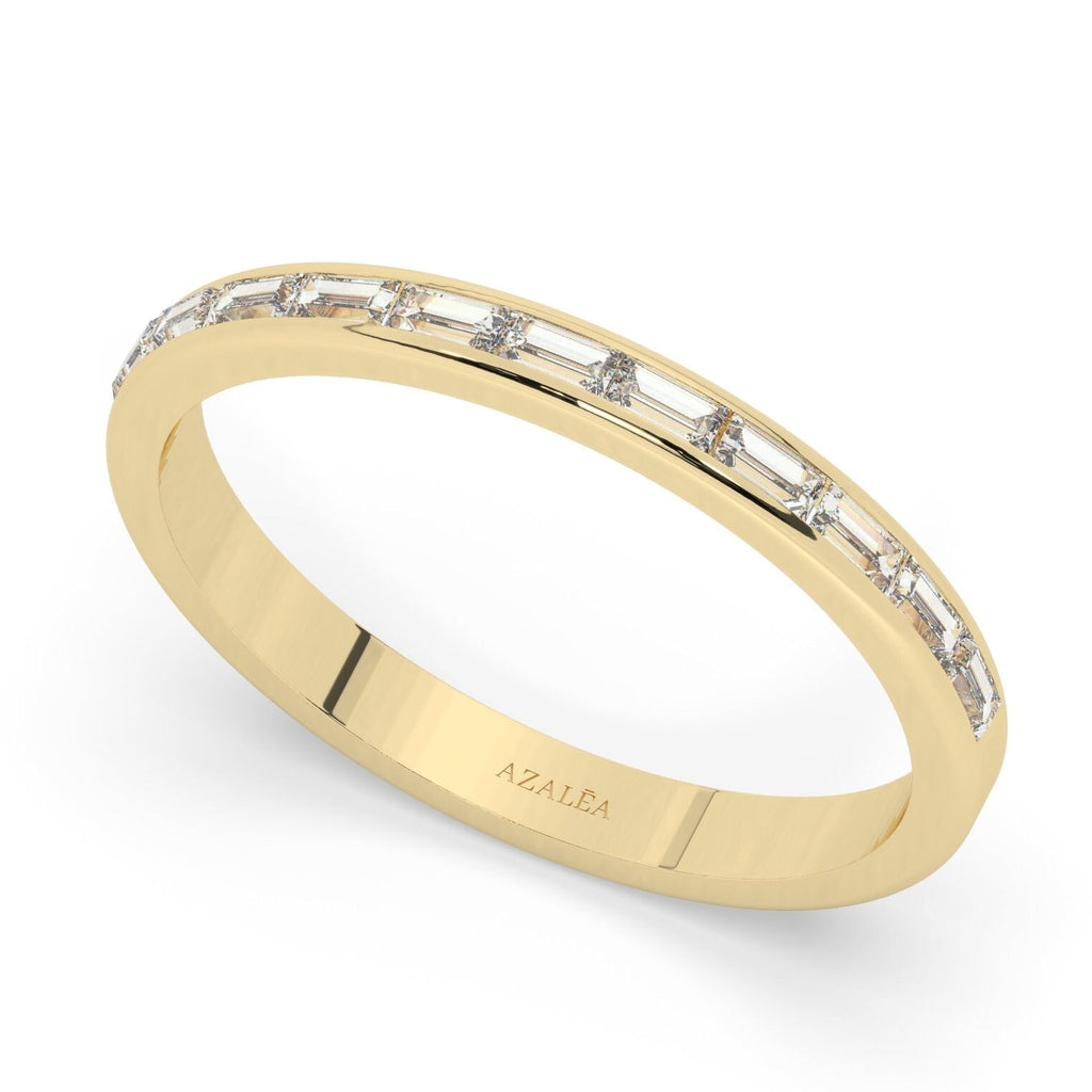 Channel Set Baguette Diamond Wedding Band / 14k Gold Baguette Diamond Wedding Ring / Baguette Diamond Ring / Stack Ring / Bridal Gift