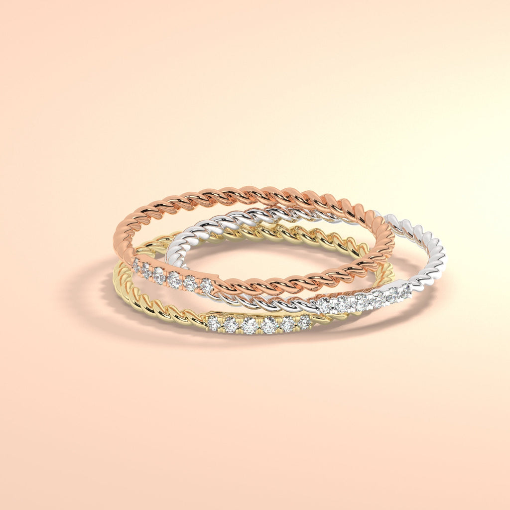 Twisted Gold Diamond Ring