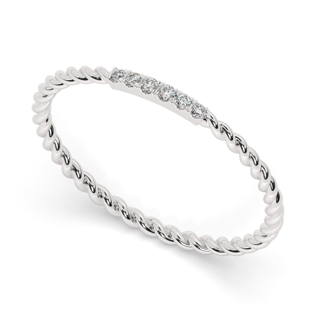 Twisted Gold Diamond Ring