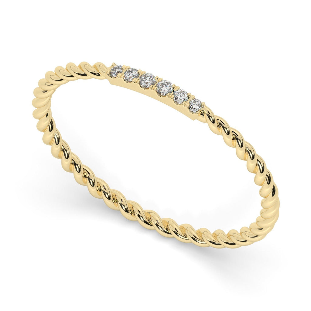 Twisted Gold Diamond Ring