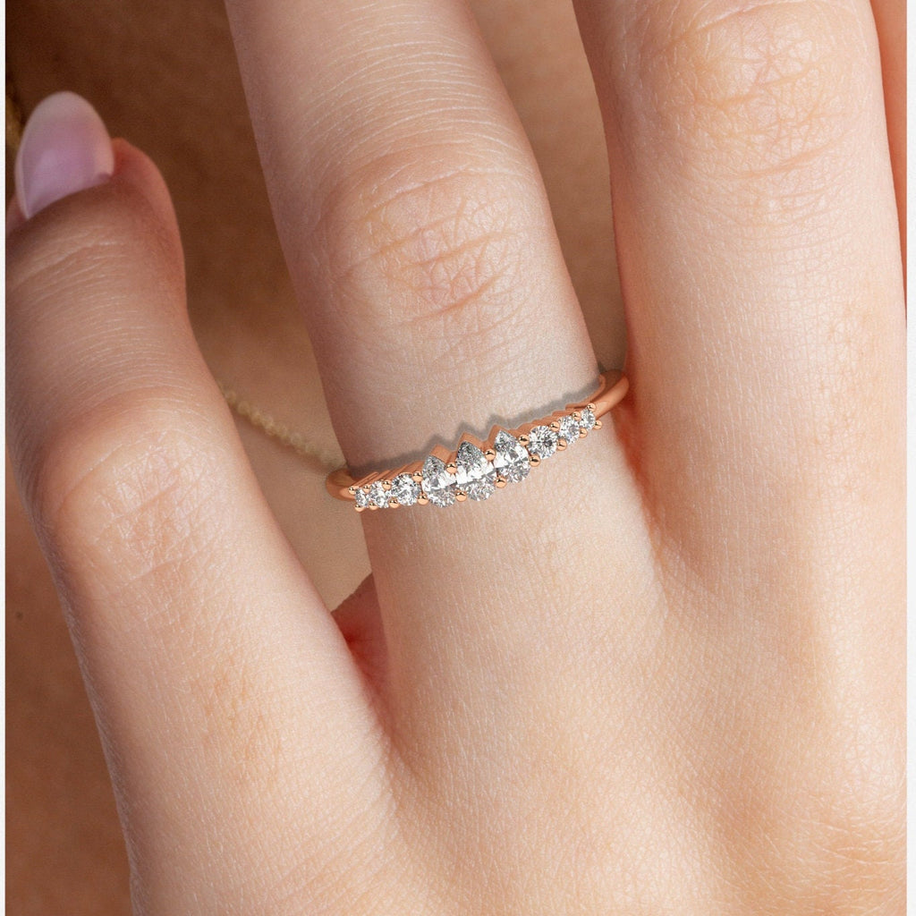 Pear Diamond Stacking Ring