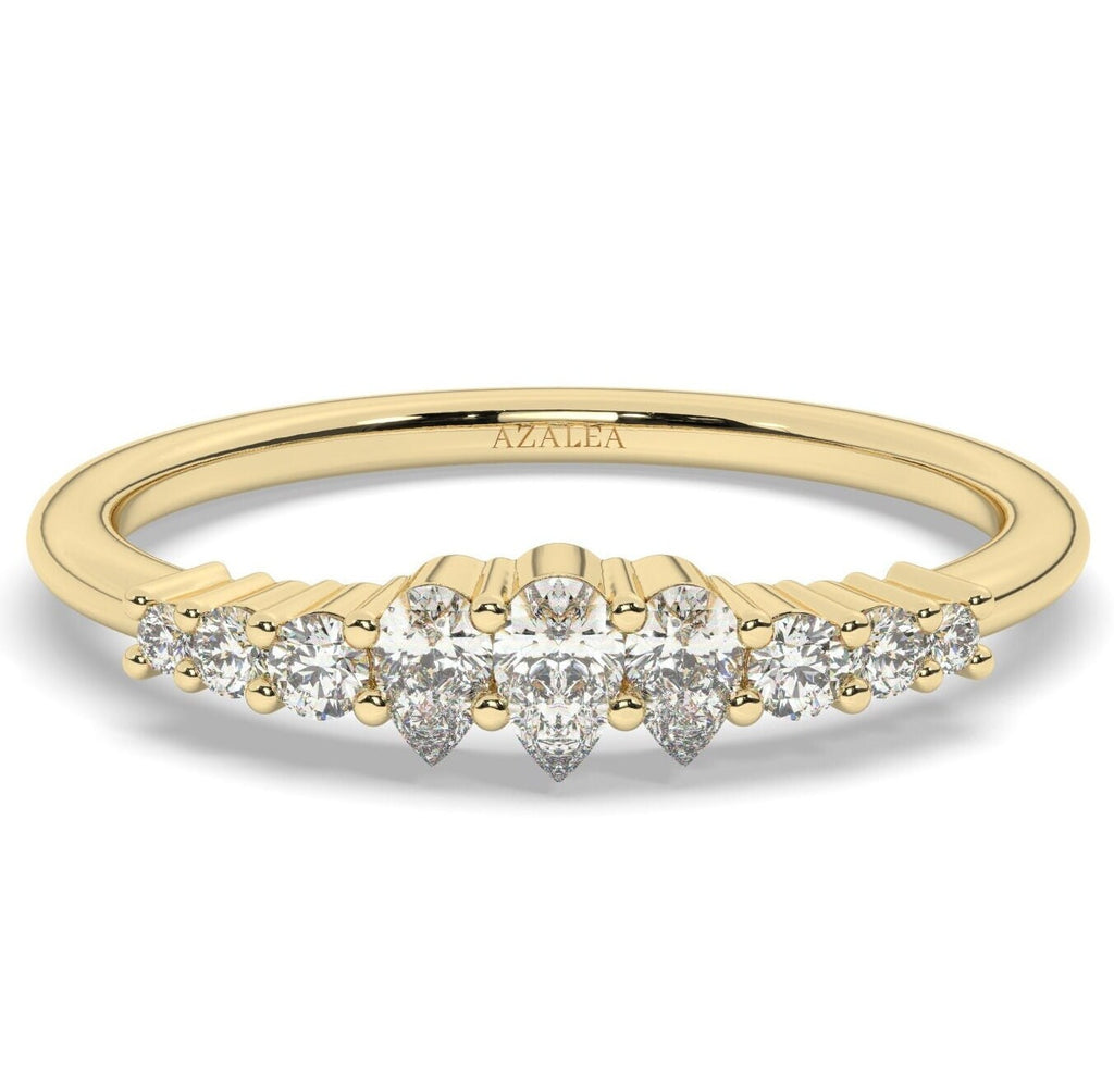 Pear Diamond Stacking Ring