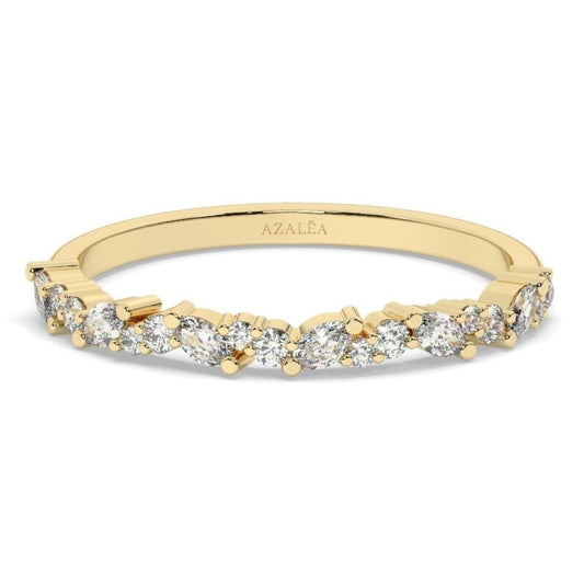 Marquise and Round Diamond Wedding Band