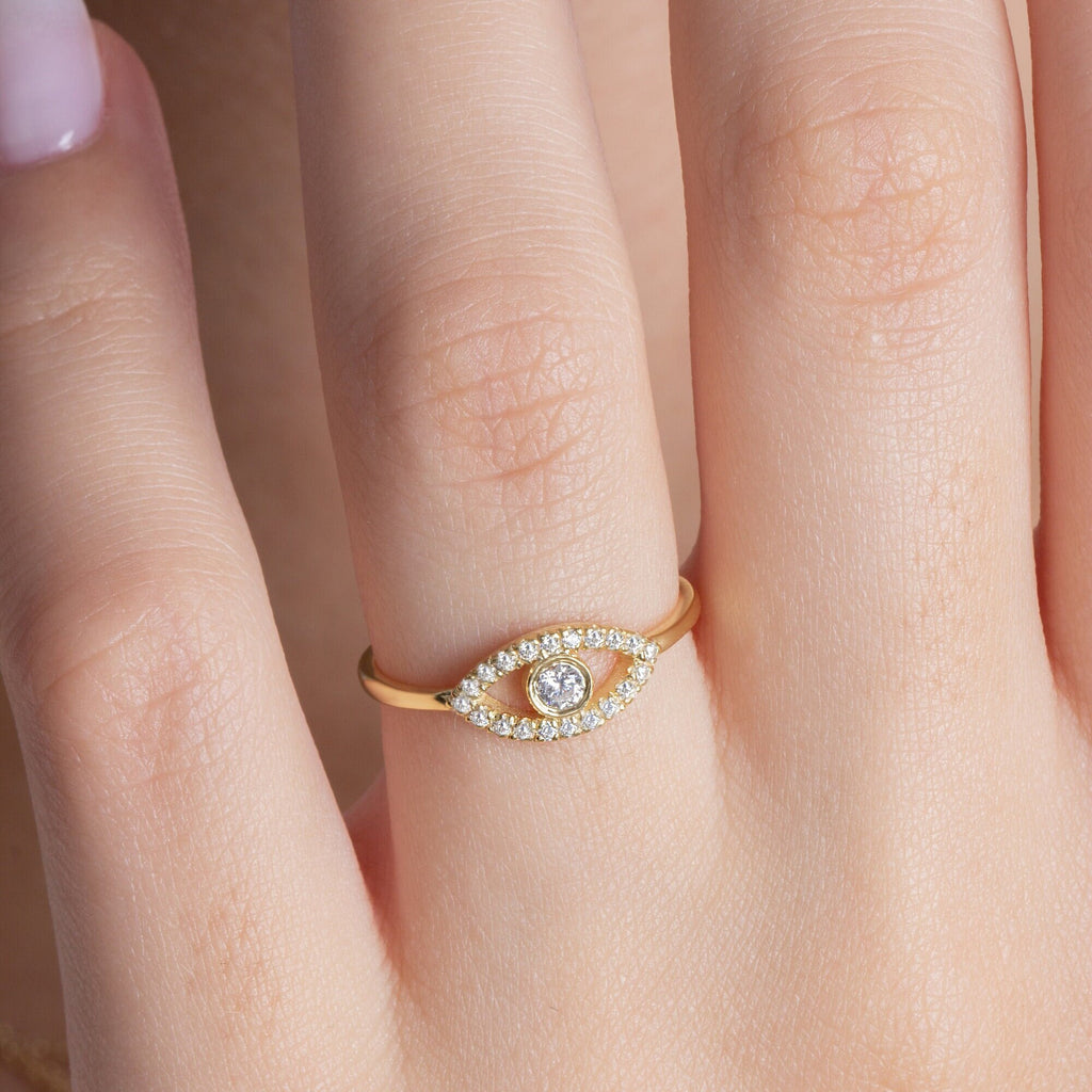 Diamond Evil Eye Ring