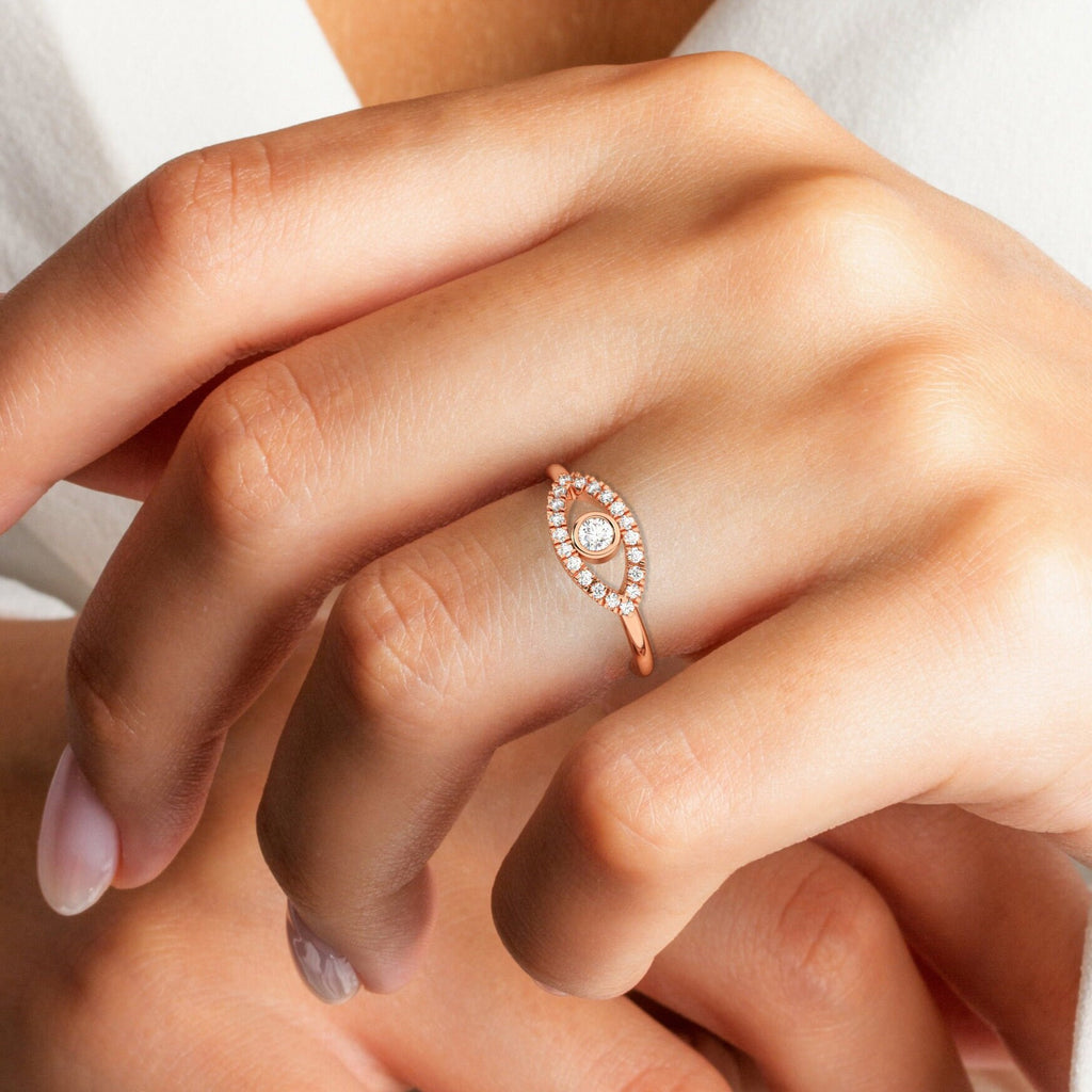Diamond Evil Eye Ring