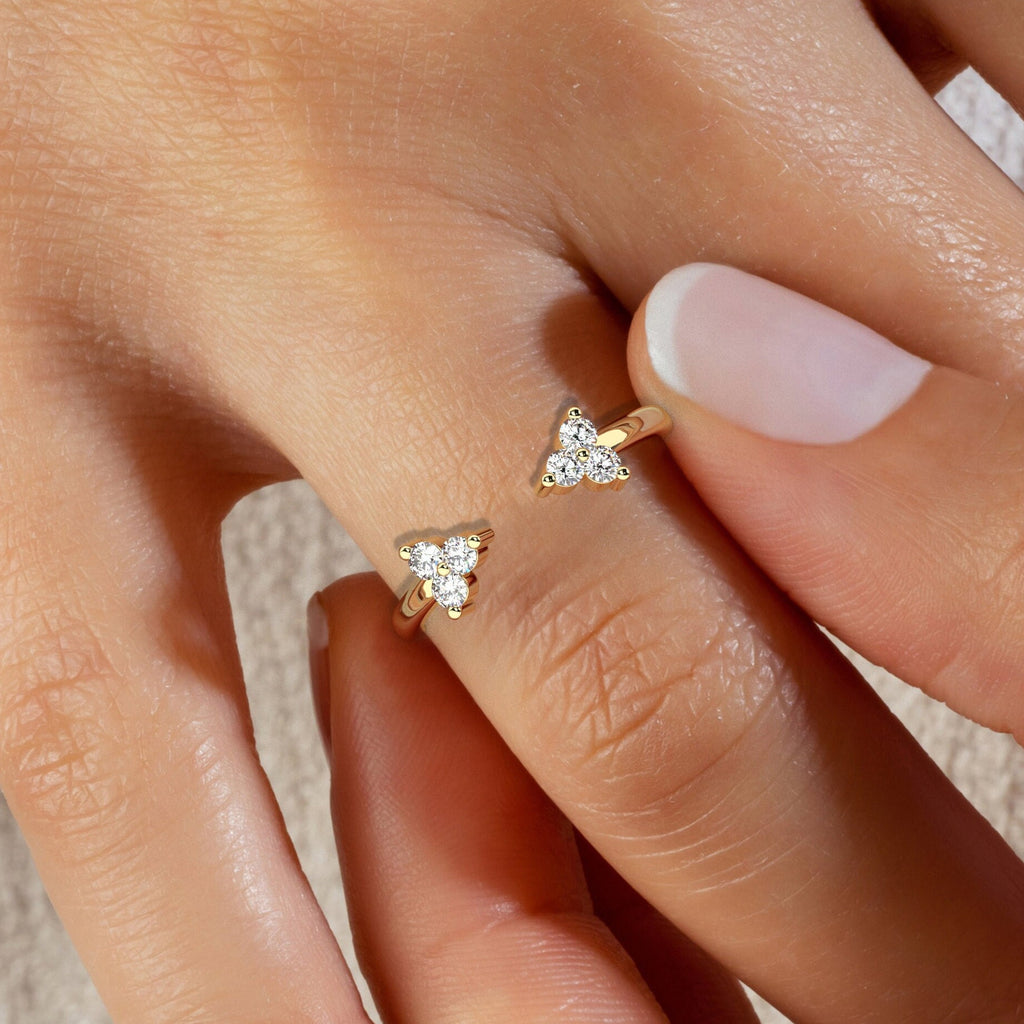 Trio Diamond Cuff Stacking Ring