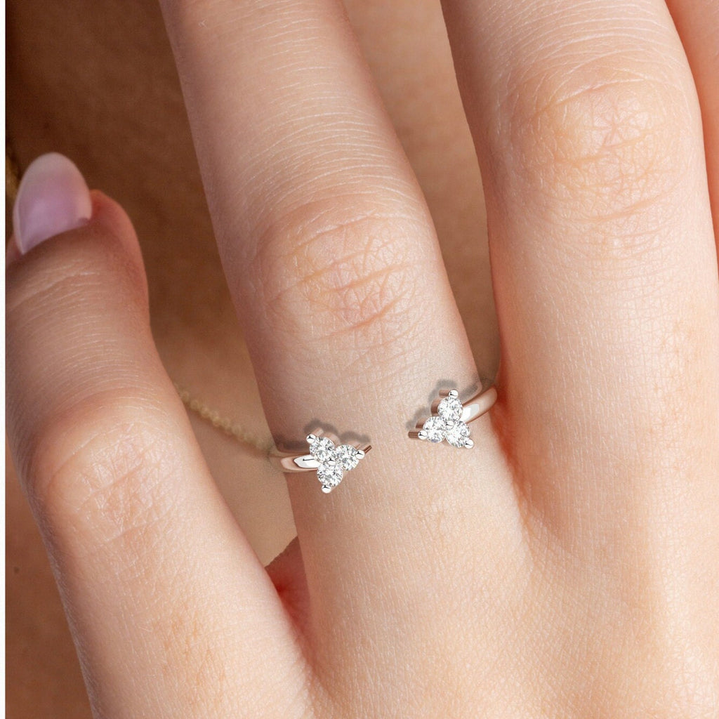 Trio Diamond Cuff Stacking Ring