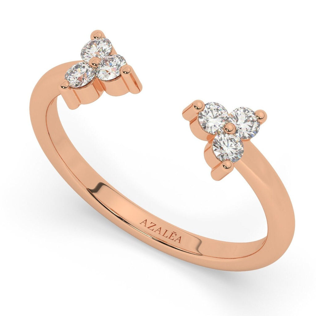 Trio Diamond Cuff Stacking Ring