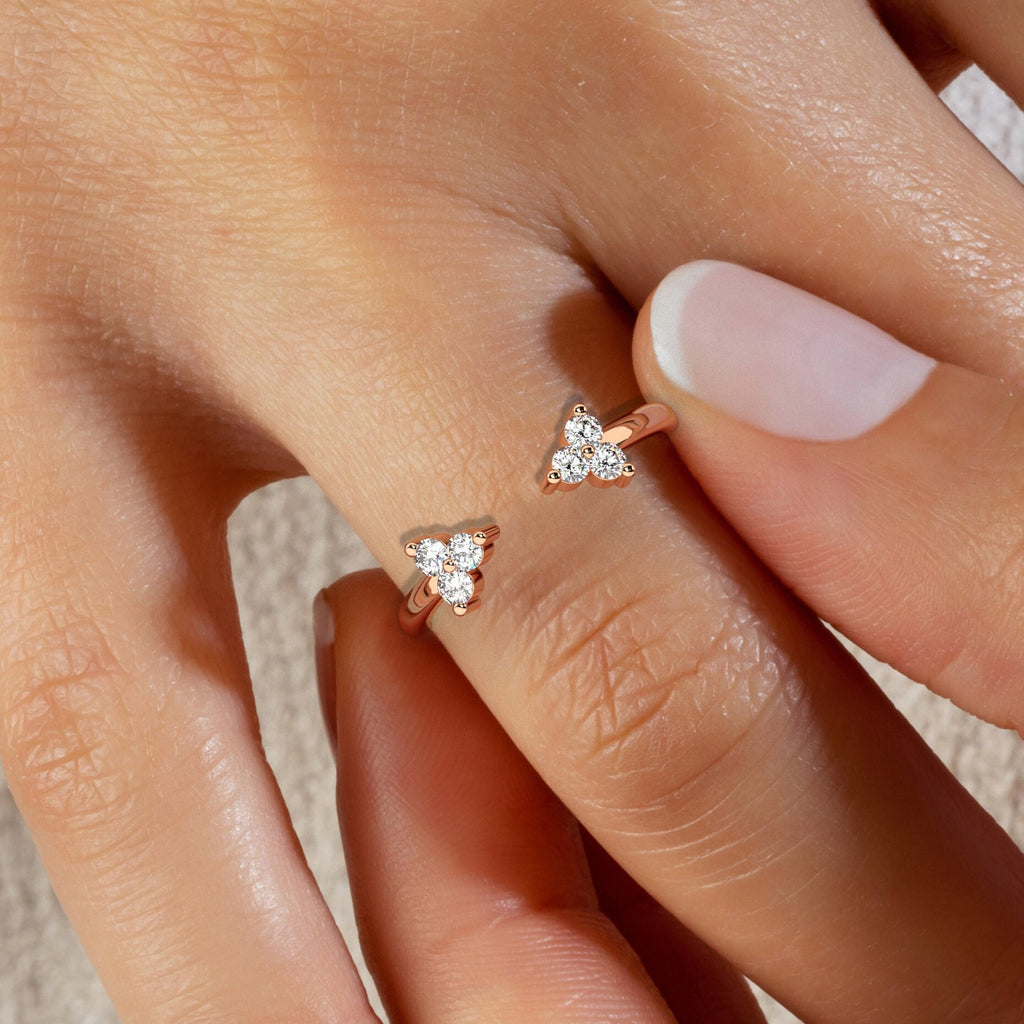 Trio Diamond Cuff Stacking Ring