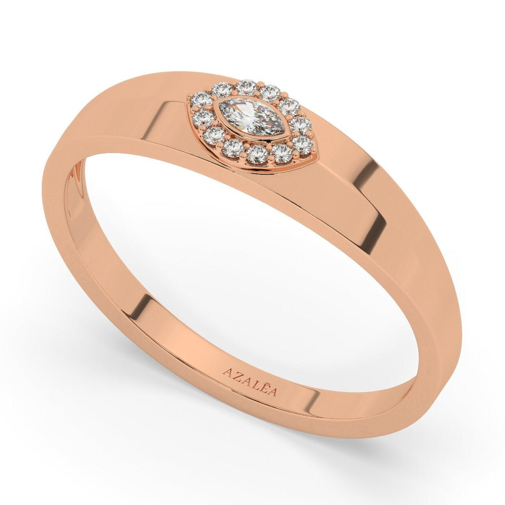 Diamond Evil Eye Wide Stacking Ring