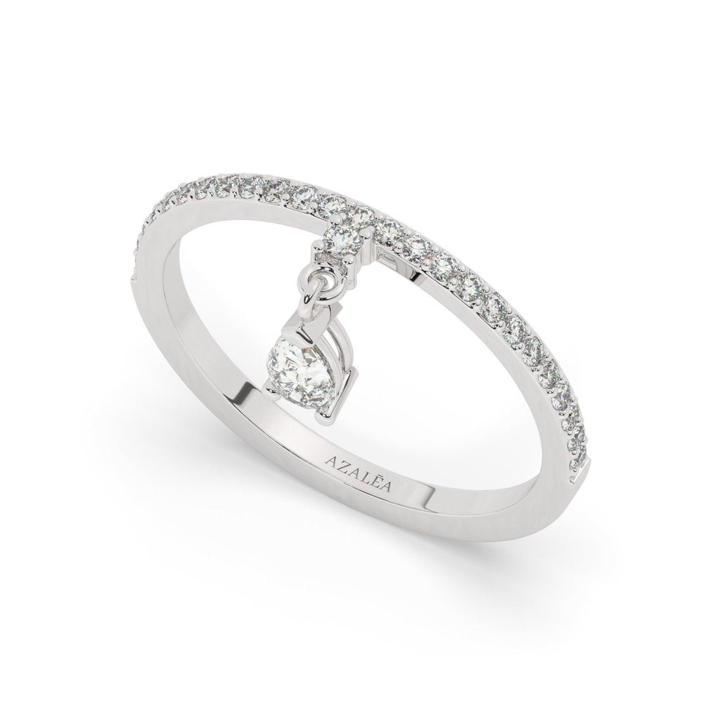 Dangling Diamond Charm Ring