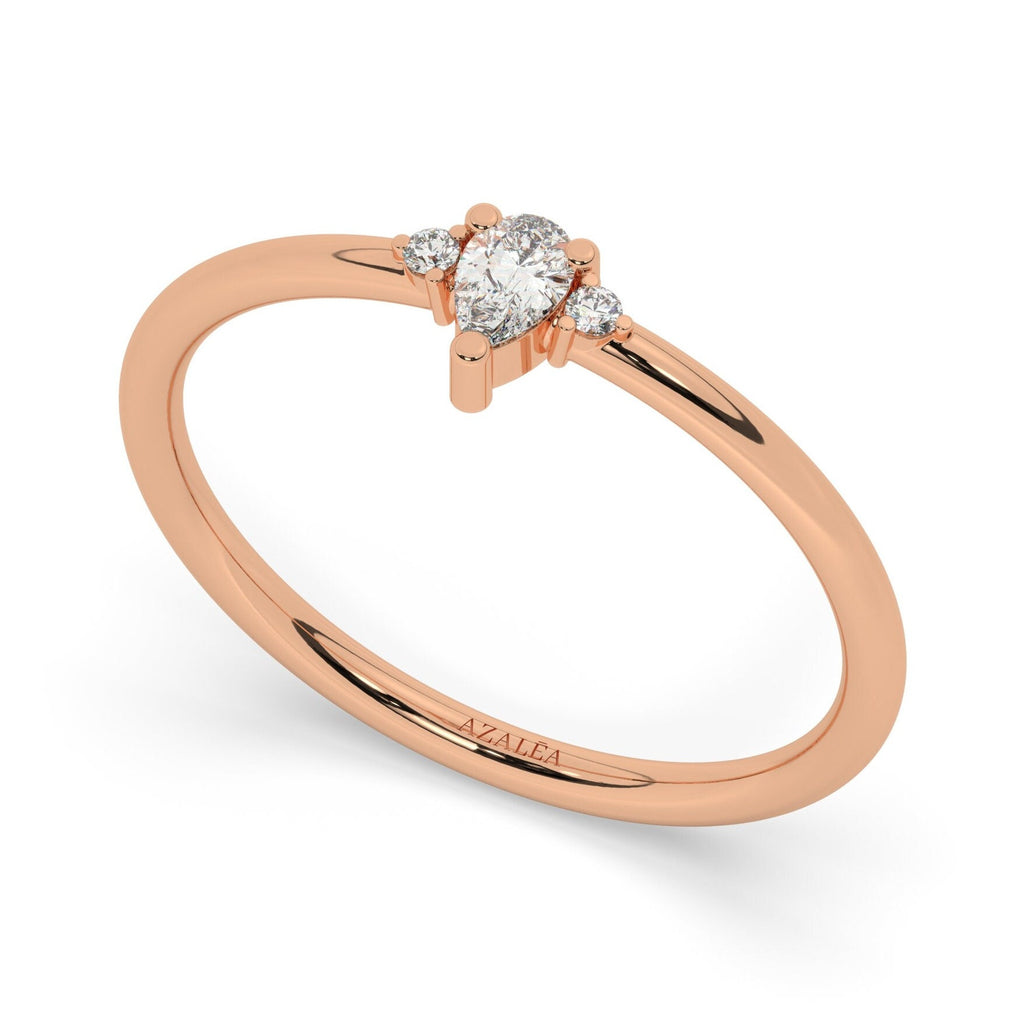 Pear Diamond Stacking Ring