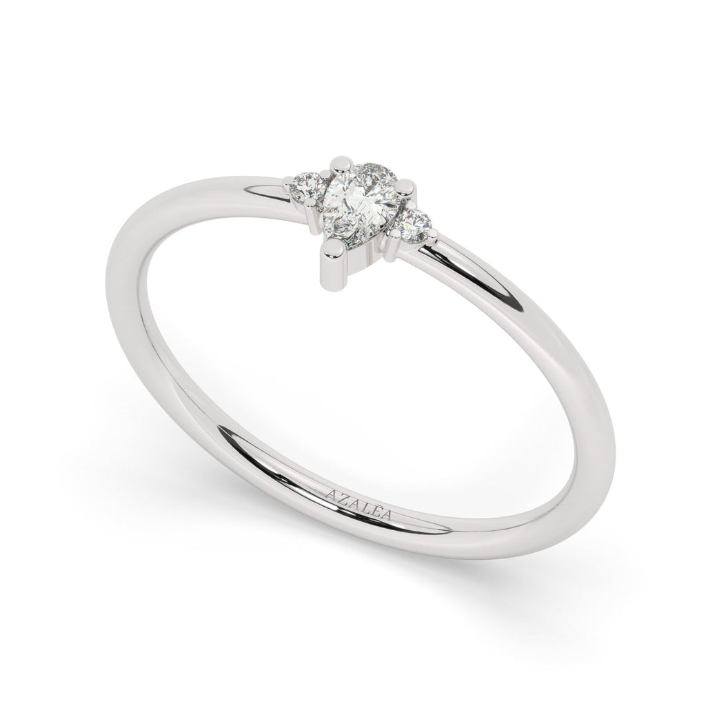 Pear Diamond Stacking Ring