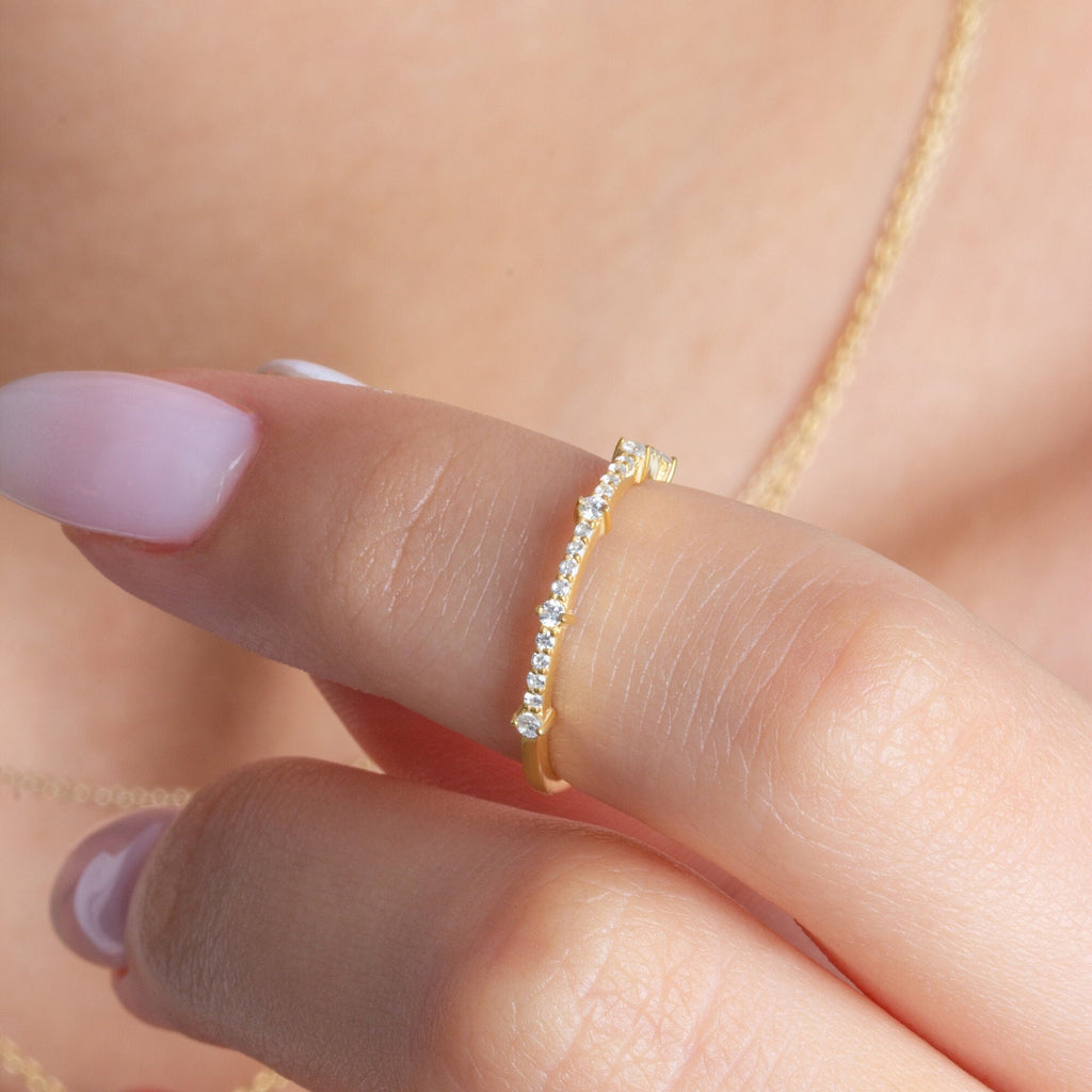 Round Diamond Stacking Ring
