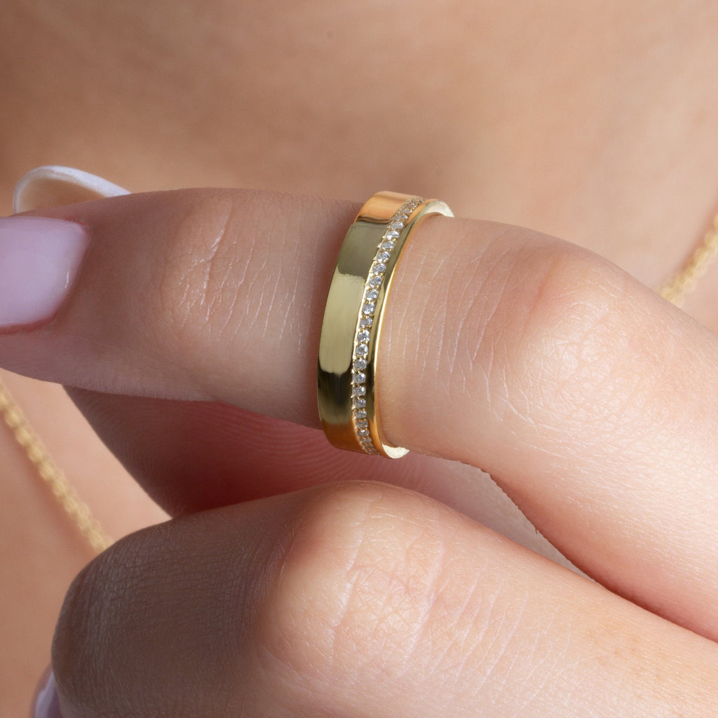 Diamond Wedding Band / 14k Gold Channel Set Diamond Wedding Ring / Diamond Anniversary Ring / Birthday Gift / Wedding Gift