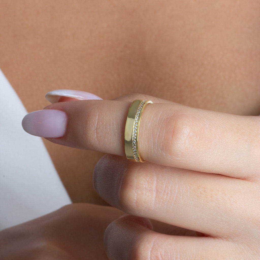 Diamond Wedding Band / 14k Gold Channel Set Diamond Wedding Ring / Diamond Anniversary Ring / Birthday Gift / Wedding Gift