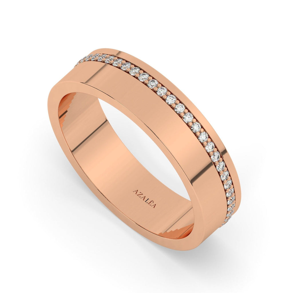 Diamond Wedding Band / 14k Gold Channel Set Diamond Wedding Ring / Diamond Anniversary Ring / Birthday Gift / Wedding Gift