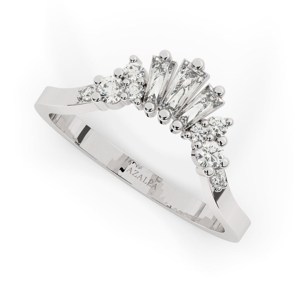 Baguette Diamond Curved Ring