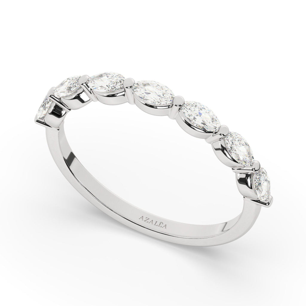 Marquise Diamond Wedding Band