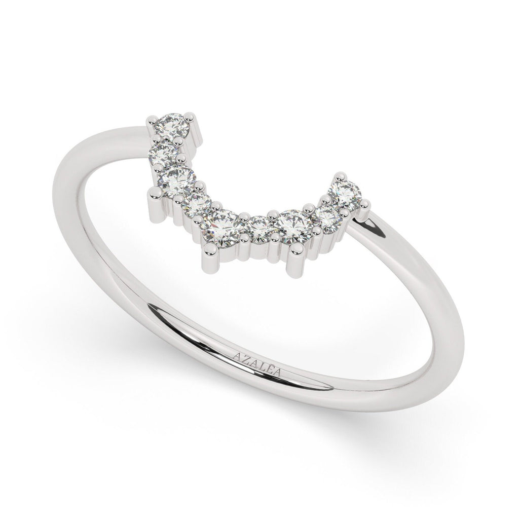 Curved Diamond Wedding Band