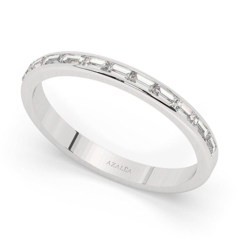 Channel Set Baguette Diamond Wedding Band / 14k Gold Baguette Diamond Wedding Ring / Baguette Diamond Ring / Stack Ring / Bridal Gift